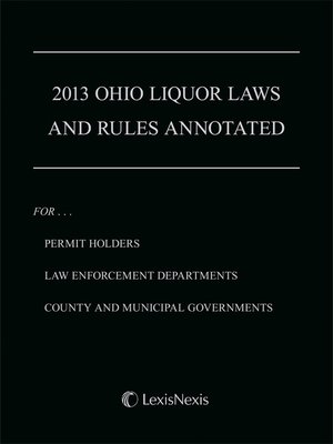 cover image of Anderson's Ohio Liquor Laws and Rules Annotated